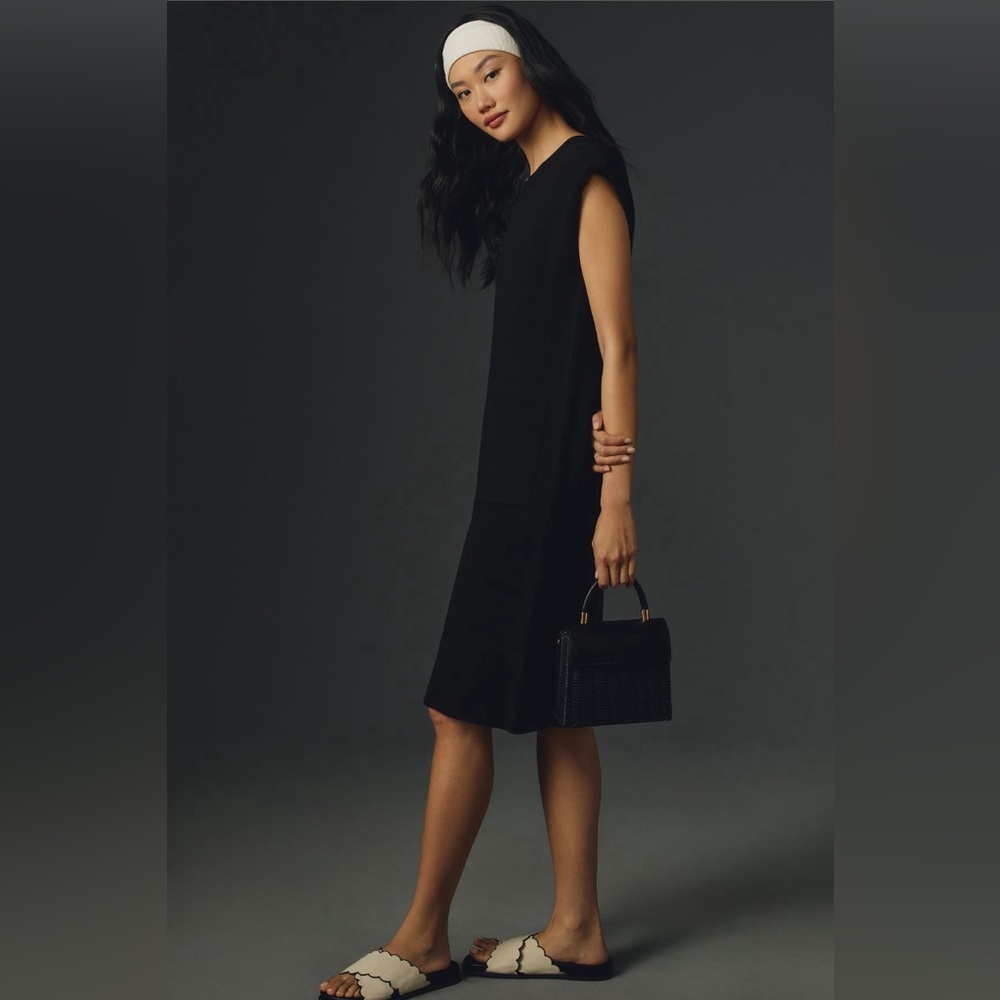 ✨ Anthropologie Sleeveless Column Midi Dress Sz S - Picture 3 of 6